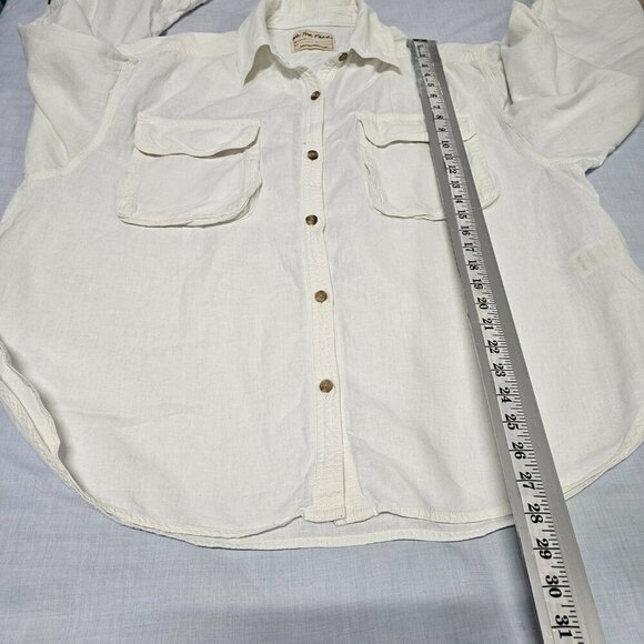 Free People We The Free Made For Sun Linen Shirt Women Size M Almost White - Picture 12 of 15